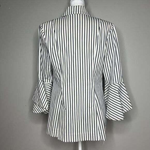Cabi White Navy Striped Bell Sleeve Jacket Blazer Size 4 Style 5295 Twee Career - Picture 6 of 12